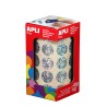 Apli Gomets Redondos Holograficos - Tamaño Ø 20mm - Adhesivo Permanente - 59 Hojas Pretroqueladas - 1770 Gomets por Rollo - Idea
