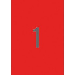 Apli Etiquetas Rojo Fluorescente Permanentes 210.0 x 297.0mm 100 Hojas