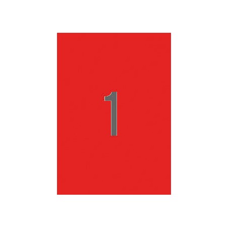 Apli Etiquetas Rojo Fluorescente Permanentes 210.0 x 297.0mm 100 Hojas