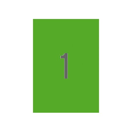 Apli Etiquetas Verde Fluorescente Permanentes 210.0 x 297.0mm 100 Hojas