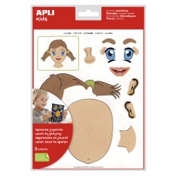 Apli Bolsa de Gomets Tematicos la Cara - 24 Gomets - Desarrollados con Educadores - Adhesivo Removible - Normas EN-71 y FSC - Ad