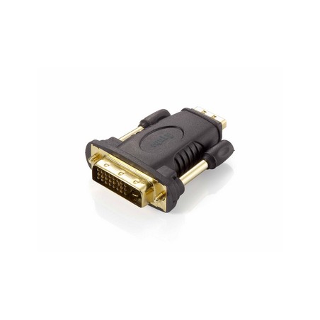 Equip Adaptador HDMI Hembra a DVI Macho - Conectores Dorados - Tornillos Moleteados - Admite una Resolucion de hasta 1920 x 1200