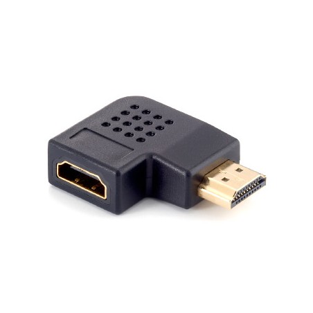 Equip Adaptador HDMI Tipo A Macho a HDMI Tipo A Hembra en Angulo - Conectores Dorados