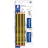Staedtler Noris 120 Pack de 6 Lapices de Grafito Hexagonales 2HB + 2 Gomas de Borrar Mars Plastic - Madera de Bosques Sostenible