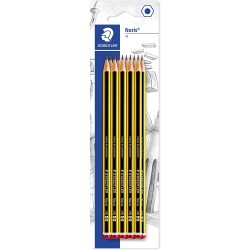 Staedtler Noris 120 Pack de 10 Lapices de Grafito Hexagonales - Mina 2HB - Resistencia a la Rotura - Madera de Bosques Sostenibl