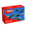 Apli Encuadernadores Metalicos Dorados 12mm - Caja de 100 - sin Arandela - Aptos para Todo Tipo de Documentos - Ideales para Enc