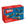 Apli Encuadernadores Metalicos Dorados 17mm - Caja de 100 - sin Arandela - Aptos para Todo Tipo de Documentos - Ideales para Enc