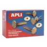 Apli Encuadernadores Metalicos con Arandela - 50mm - Incluyen Arandela para Embellecer y Evitar Rozaduras - Caja de 100 Unidades