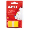 Apli Indices Adhesivos Film Zigzag 45x25mm Dispensador de 50 - Adhesivo Removible - Zigzag para Facil Identificacion - Amarillo