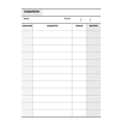 Apli Talonario Camarero 1/8 Duplicado Natural - Ideal para Restaurantes y Bares - 88 Hojas - Numeracion Consecutiva - Tamaño Com