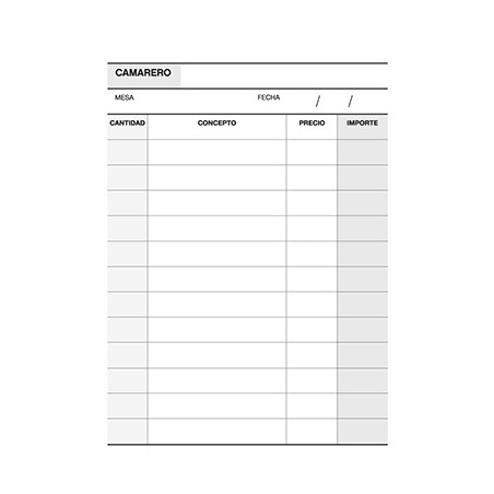 Apli Talonario Camarero 1/8 Duplicado Natural - Ideal para Restaurantes y Bares - 88 Hojas - Numeracion Consecutiva - Tamaño Com