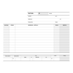 Apli Talonario Factura 1/4 Apaisado Duplicado A-64 - Papel Autocopiativo - 50 Juegos por Talonario - Numeracion Secuencial - Bla