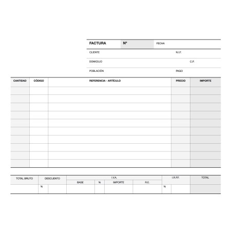 Apli Talonario Factura 1/4 Apaisado Duplicado A-64 - Papel Autocopiativo - 50 Juegos por Talonario - Numeracion Secuencial - Bla