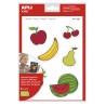 Apli Gomets Tematicos las Frutas xL - 22 Gomets en 2 Hojas A4 - Desarrollados con Educadores - Adhesivo Removible - Seguros y Ec