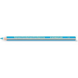 Staedtler Jumbo Noris 128 Lapiz Triangular de Color - Mina de 4mm - Resistencia a la Rotura - Diseño Ergonomico - Color Azul Cla