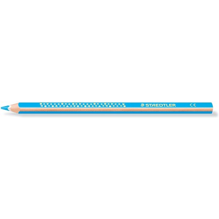 Staedtler Jumbo Noris 128 Lapiz Triangular de Color - Mina de 4mm - Resistencia a la Rotura - Diseño Ergonomico - Color Azul Cla