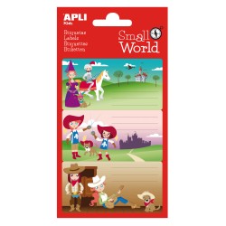 Apli Etiquetas Adhesivas Escolares Modelo Medieval - Tamaño 83x43mm - Adhesivo Permanente de Alta Calidad - Ideal para Marcar e 