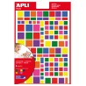 Apli Gomets Cuadrados Adhesivo Removible - Tamaños Surtidos - 732 Gomets por Bolsa - Desarrollo de Habilidades y Creatividad - N