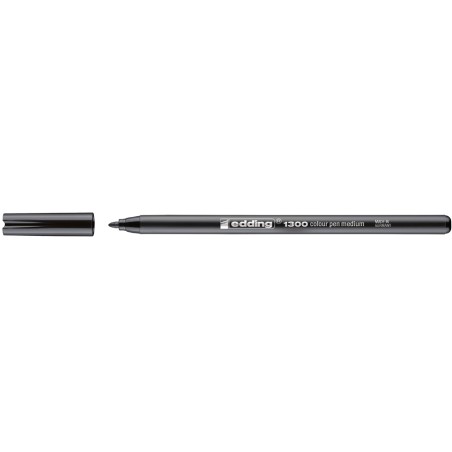 Edding 1300 Rotulador - Punta Redonda - Trazo 2 mm. - Tinta con Base de Agua - Color Negro