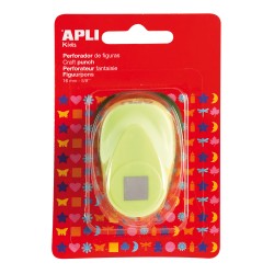 Apli Perforadora Cuadrada de Papel - Figura de 16mm - Alta Calidad para Papel, Carton y Cartulina - Deposito de Papel - Doble Us