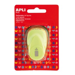 Apli Perforadora de Papel en Forma de Biberon - Tamaño de Figura 16mm - Alta Calidad para Papel, Carton y Cartulina - Deposito d