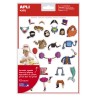 Apli Gomets Tematicos Personajes - 300 Unidades - Adhesivo Removible - Ilustraciones Divertidas - Ideal para Escuelas - Adhesivo