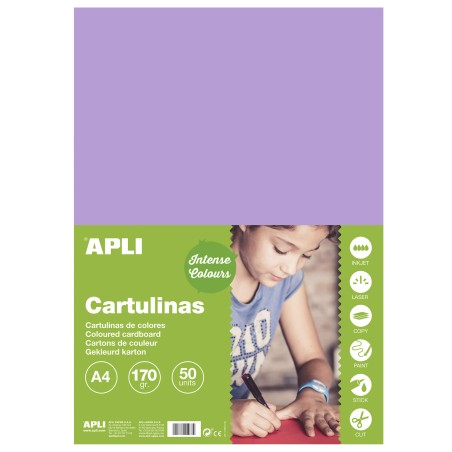 Apli Cartulina Violeta A4 170g 50 Hojas