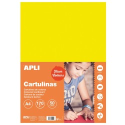 Apli Cartulina Amarillo Fluorescente A4 170g 50 Hojas