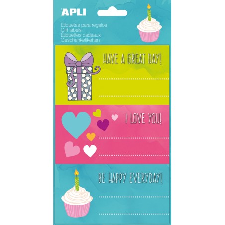 Apli Etiquetas Adhesivas Great Day - Tamaño 76x39mm - 9 Etiquetas por Bolsa - Adhesivo Permanente de Alta Calidad - Ideal para M