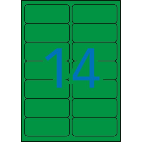Apli Etiquetas Verdes Permanentes 99.1 x 38.1mm 20 Hojas