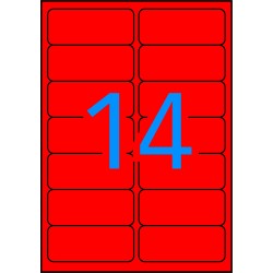 Apli Etiquetas Rojas Permanentes 99.1 x 38.1mm 20 Hojas