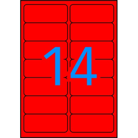 Apli Etiquetas Rojas Permanentes 99.1 x 38.1mm 20 Hojas