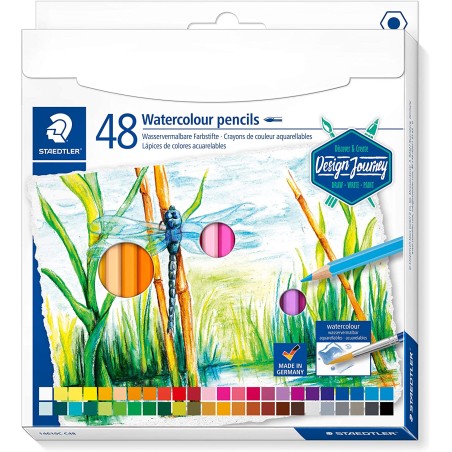 Staedtler 146 10C Pack de 48 Lapices de Colores Acuarelables - Resistentes a la Rotura - Colores Surtidos