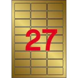 Apli Etiquetas Metalizadas Oro 63.5 x 29.6mm 20 Hojas