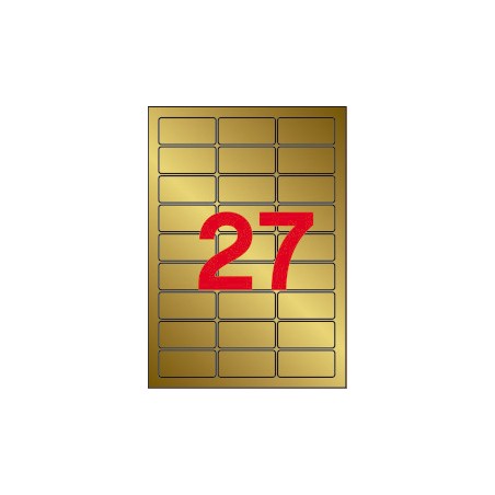 Apli Etiquetas Metalizadas Oro 63.5 x 29.6mm 20 Hojas