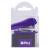 Apli Grapadora Pocket Lila - Tamaño 56mm para Grapas Nº10 - Incluye 2000 Grapas del Mismo Color - Facil de Usar y Transportar - 