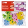 Apli Formas Goma Eva Adhesivas Flores Estampadas 40 U - Faciles de Pegar - Diseños Variados - Ideal para Manualidades