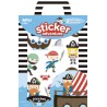 Apli Juego de Pegatinas de Papel Tematica Piratas - 2 Escenarios 45x20cm - 2 Hojas de Gomets Removibles - Reducido Formato con C