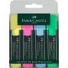Faber-Castell Pack de 4 Rotuladores Marcadores Fluorescentes Textliner 48 - Punta Biselada - Trazo entre 1.2mm y 5mm - Tinta con