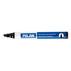 Milan Rotuladores Permanentes Punta Biselada - Punta 1 - 4mm - Tinta a Base de Alcohol - Color Negro