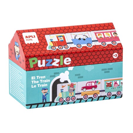 Apli Kids Puzle Trenes - 20 Piezas de Diferentes Tamaños - Diseño Exclusivo Infantil, Colorido, Claro y Simple - Facil Manejo - 