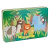 Apli Kids Puzle de la Jungla - 24 Piezas de 8x8mm - Caja Metalica Rectangular - Diseño Exclusivo de Martina Hogan - Facil Manejo
