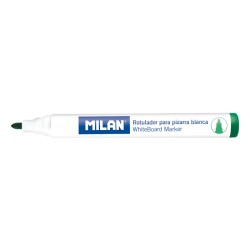 Milan Rotuladores para Pizarra Blanca con Punta Redonda - Punta 4.7 mm - Tinta a Base de Alcohol - Borrable en Seco - Color Verd