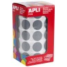 Apli Gomets Redondos Gris Ø 20mm - 59 Hojas Pretroqueladas - 1770 Gomets por Rollo - Desarrolla Habilidades y Capacidades - Cump