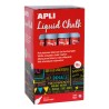 Apli Rotulador de Tiza Liquida Azul - Punta Redonda - Ideal para Pizarras, Plastico, Ventanas, Ceramica, Vinilos, Metal, Etc - F