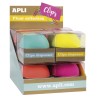 Apli Fluor Collection Expositor de Clips - Ø 70x60 mm - 8 Dispensadores en 4 Colores - Tapa Magnetica "Soft Touch" - Incluye 50 