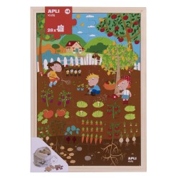 Apli Kids Puzle de Niveles el Huerto - 254x5x376 mm - Diseño Exclusivo Infantil, Colorido, Claro y Simple - Piezas Resistentes y
