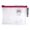 Apli Sobres Porta-Todo de Goma Eva Transparente - Tamaño A5 (235x175mm) - Suaves, Resistentes y Duraderos - Cierre de Cremallera