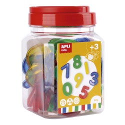 Apli Kit de Numeros de Plastico Transparente - Altura 50mm - Ideal para Mesas de Luz y Secuencias Numericas - Colores Surtidos