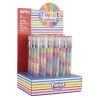 Apli Expositor Boligrafos Gel Pen Twist Colors - 0.8mm - Tinta Que Cambia de Color - Acabado Fluor - 24 Unidades - Secado Rapido